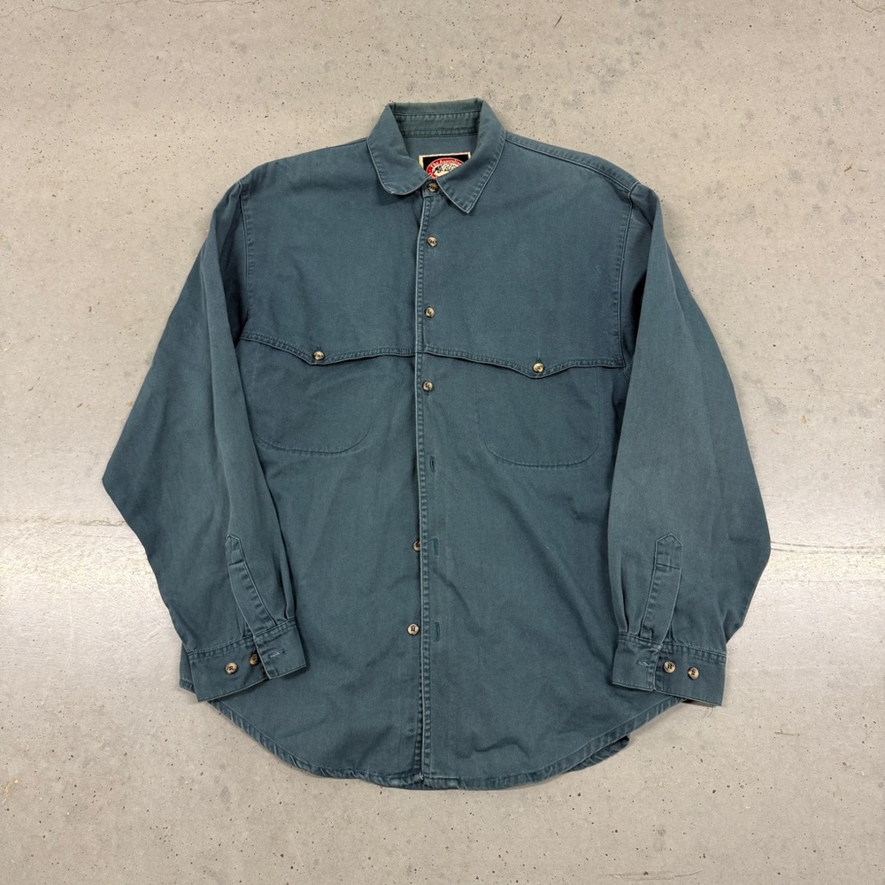Teal Button-Up Denim Shirt by The Australian Outback Collection
